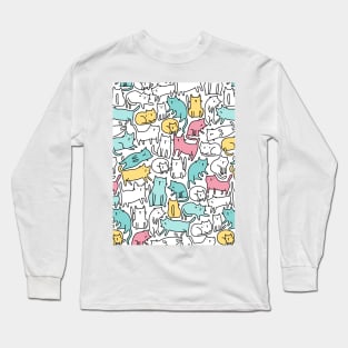 Cute and funny sketchy cats Long Sleeve T-Shirt